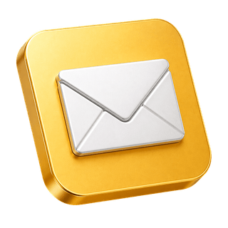 Ícone 3D decorativo representando um envelope de e-mail, presente na página de contato